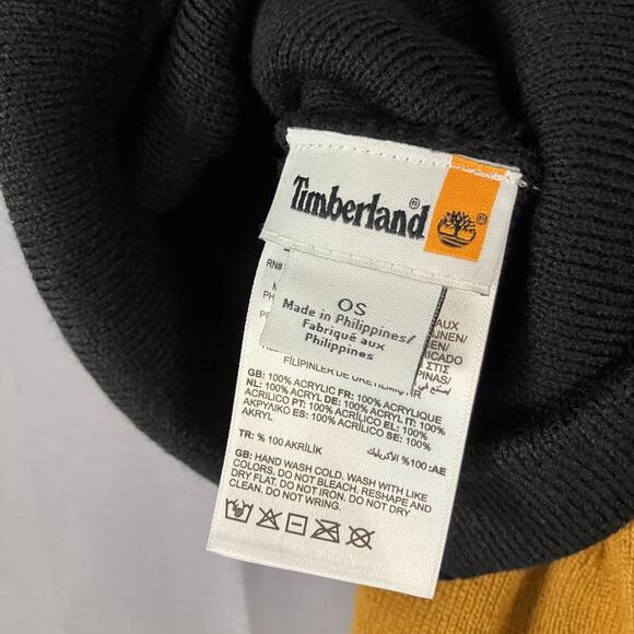Timberland Beanie Lot 3 Pack Knit Hats Black Grey Mustard Acrylic OS Unisex - Picture 8 of 11